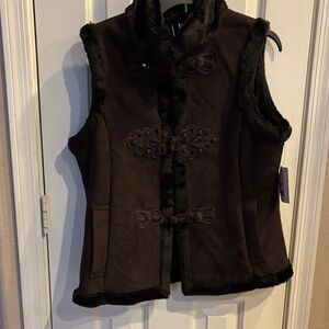 Women's Black Faux Fur Vest